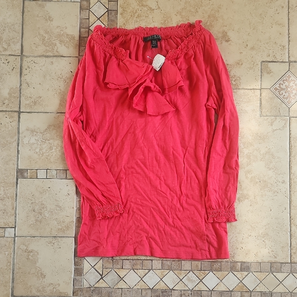 Lauren Ralph Lauren Pink Ruffled Top